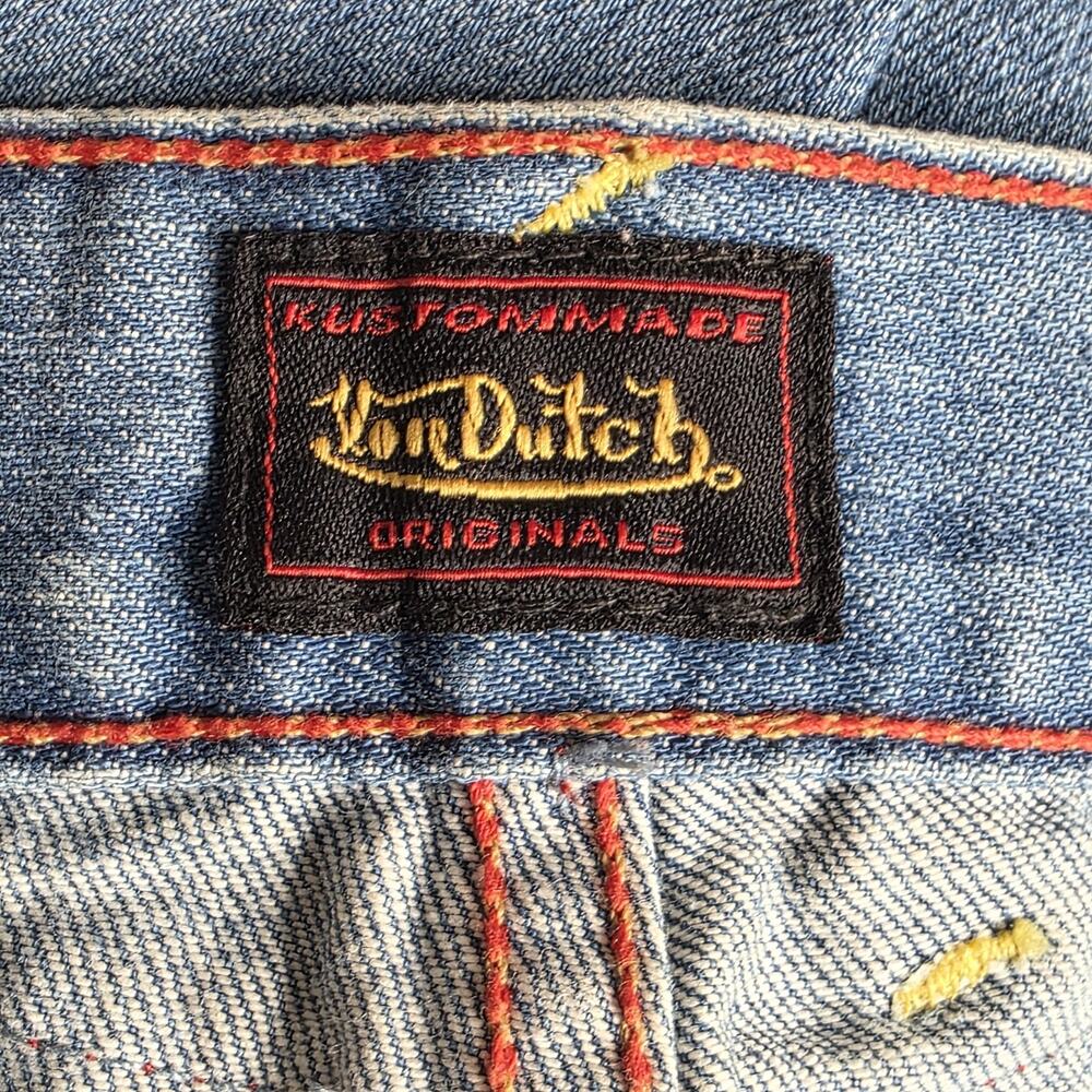 Y2K Von Dutch Compton Distressed Paint Splatter Jeans USA Made 34x32 - Picture 9 of 12